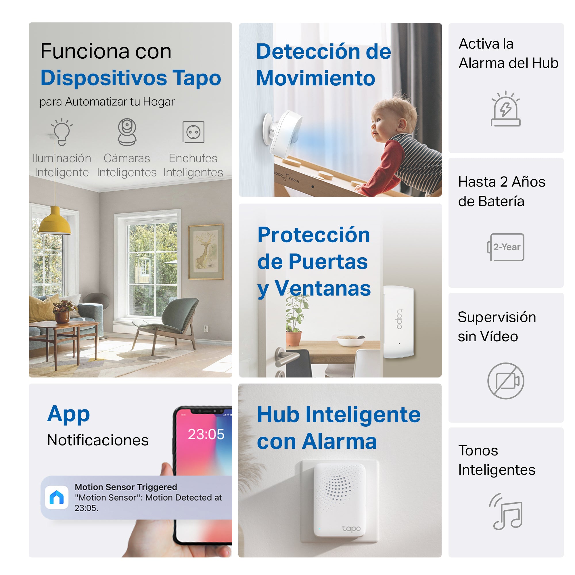 Tapo T30 KIT - Kit de Sensores Inteligentes (Sensor de Movimiento, Sensor de Contacto y Hub Tapo)