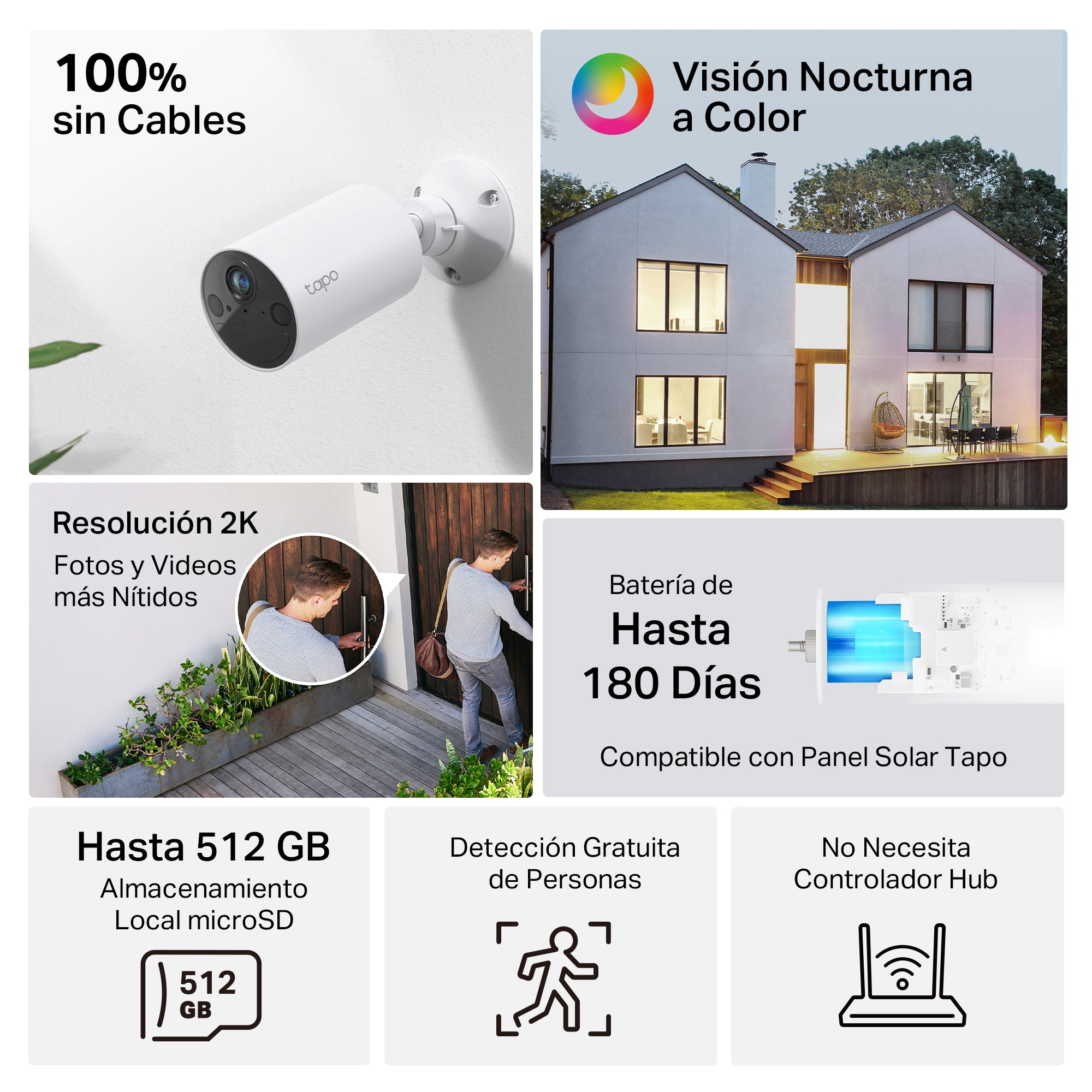 TAPO C410 - Cámara de Seguridad Inteligente Sin Cables para Interiores y Exteriores